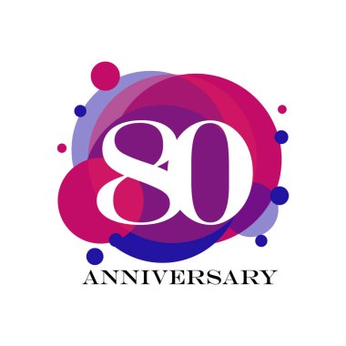 80. Yıl dönümü kutlama vektör şablonu tasarım çizimi