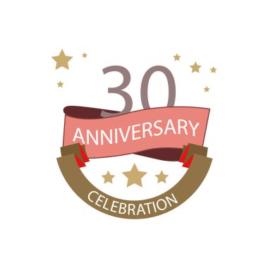 30. yıldönümü kutlama vektör şablonu tasarım çizimi