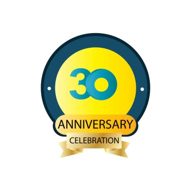 30. yıldönümü kutlama vektör şablonu tasarım çizimi