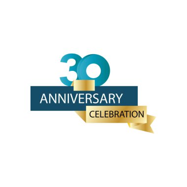 30. yıldönümü kutlama vektör şablonu tasarım çizimi