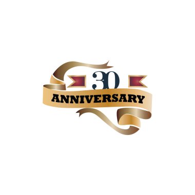 30. yıldönümü kutlama vektör şablonu tasarım çizimi