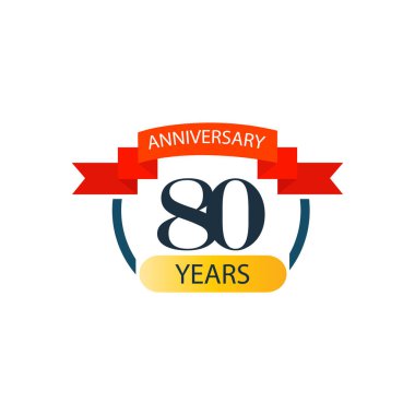 80 Yıldönümü kutlama şablonu vektör tasarımı çizimi