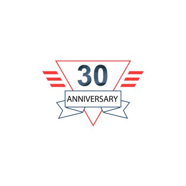30. Yıldönümü kutlama şablonu vektör tasarımı çizimi