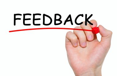 Yazıt geribildirim işaretleyici ile yazma el kavramı