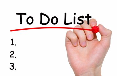 İşaretli, konsept ile yapılacaklar listesi el yazması