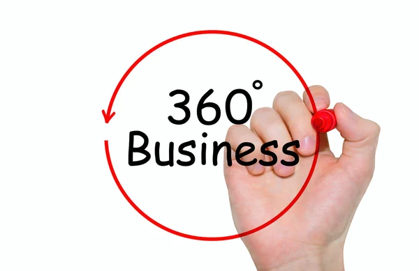 Ruční psaní nápis 360 stupňů obchodní značkou, koncepce — Stock fotografie