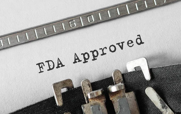 Tekst Fda Goedgekeurd Getypt Retro Typemachine Stockfoto