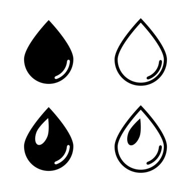 Vector black drop icons set