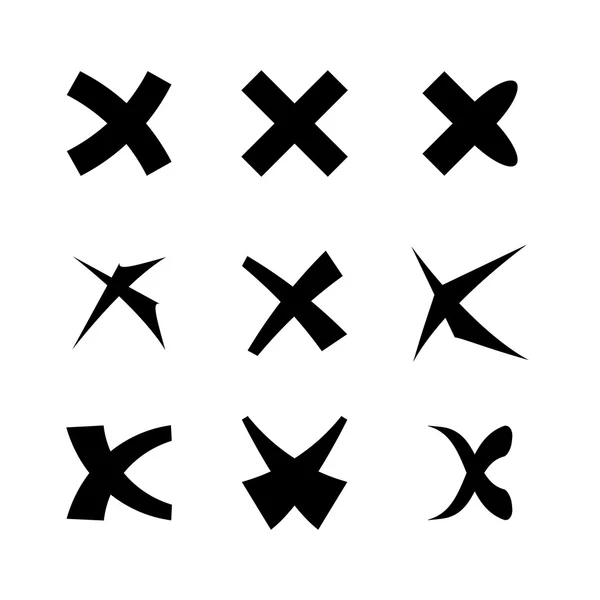Vector black rejected icons set — Stock Vector