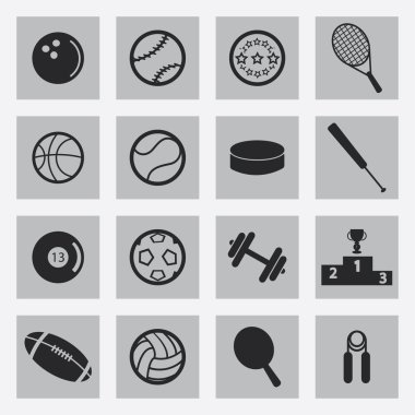 Vektör siyah spor Icons set