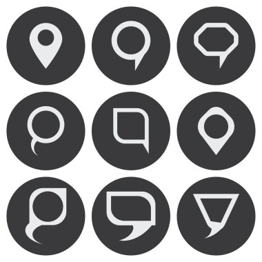 Beyaz vektör harita işaretçi Icons set