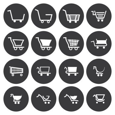 Alışveriş sepeti Icons set vektör beyaz