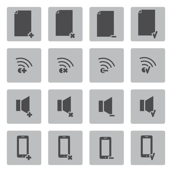 Векторные черные иконки для веб и мобильных телефонов — стоковый вектор