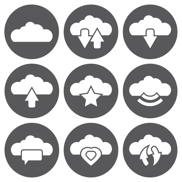 Vector witte wolken. pictogram web en mobiel — Stockvector