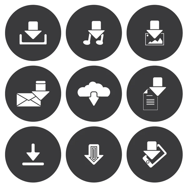 Vector wit downloaden icons set — Stockvector