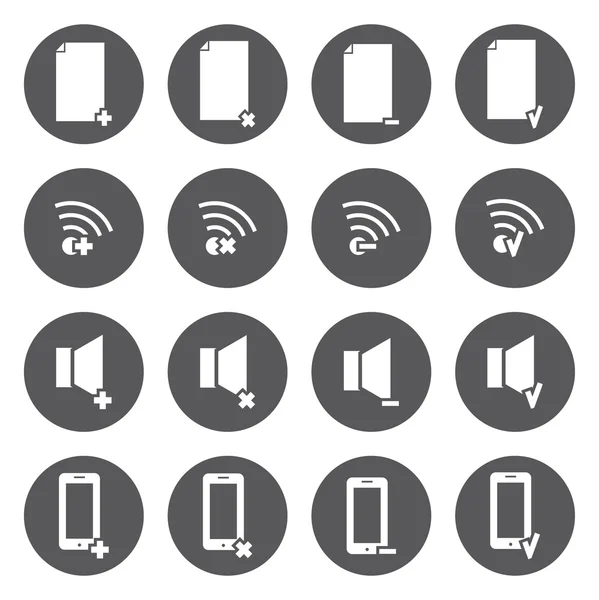 Witte vector iconen voor web en mobiel — Stockvector