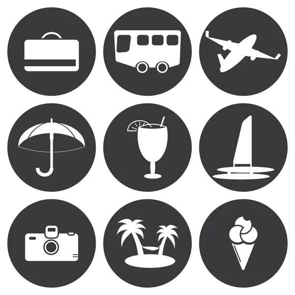 Conjunto de iconos de viaje — Vector de stock