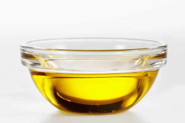 Olive oil in glass plate — Stock Photo, Image
