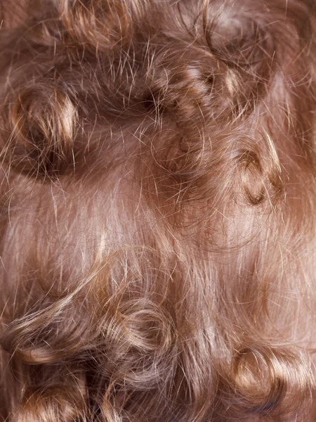 Pozadí blond kudrnaté zrzavé vlasy boy zadní pohled, textury — Stock fotografie