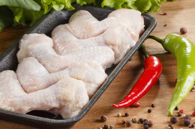 Çiğ tavuk kanadı.