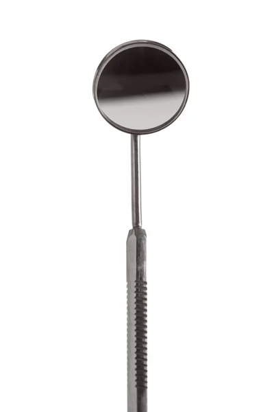 Instrumentos dentários. Espelho da boca, equipamento médico sobre fundo branco — Fotografia de Stock
