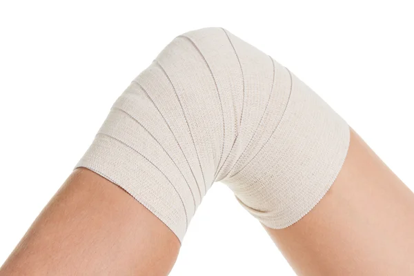 Elastyczne wsparcie ortopedyczne bandaż, kompresja Stabilizator kolana. — Zdjęcie stockowe