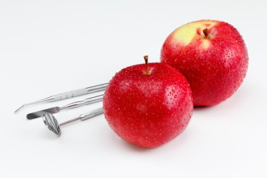 Diş tedavisi ve tanı araçları. elma.
