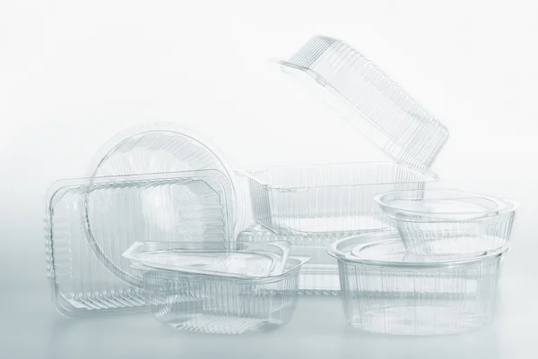 Şeffaf plastik konteyner kutu gıda paket beyaz grup