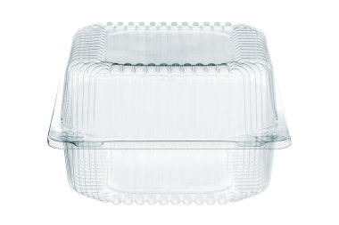 Beyaz arka plan üzerinde izole plastik gıda paketi