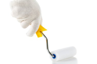 Boya silindiri beyaza izole edildi