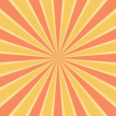Sarı ışın elementi ışınları. Güneş patlaması şeklinde. Radyal birleşme çizgileri yayılıyor. Soyut dairesel geometrik şekil.
