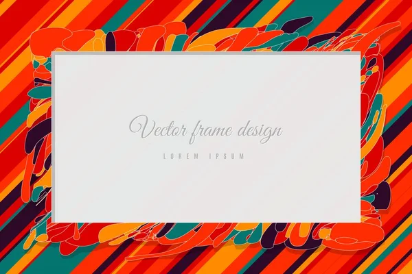 Abstracto Arte Onda Fondo Marco Borde Forma Decoración Línea — Vector de stock