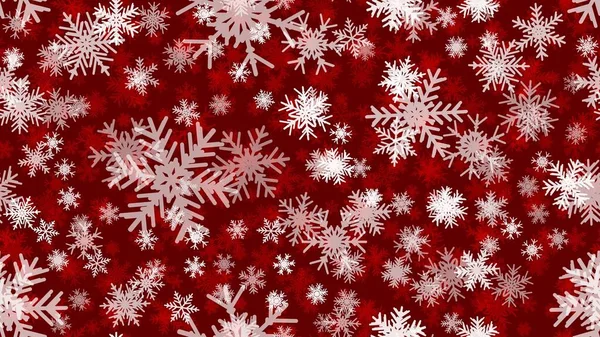 Fond Noël Sans Couture Rouge Illustration Neige Noël Flocons Vectoriels — Image vectorielle