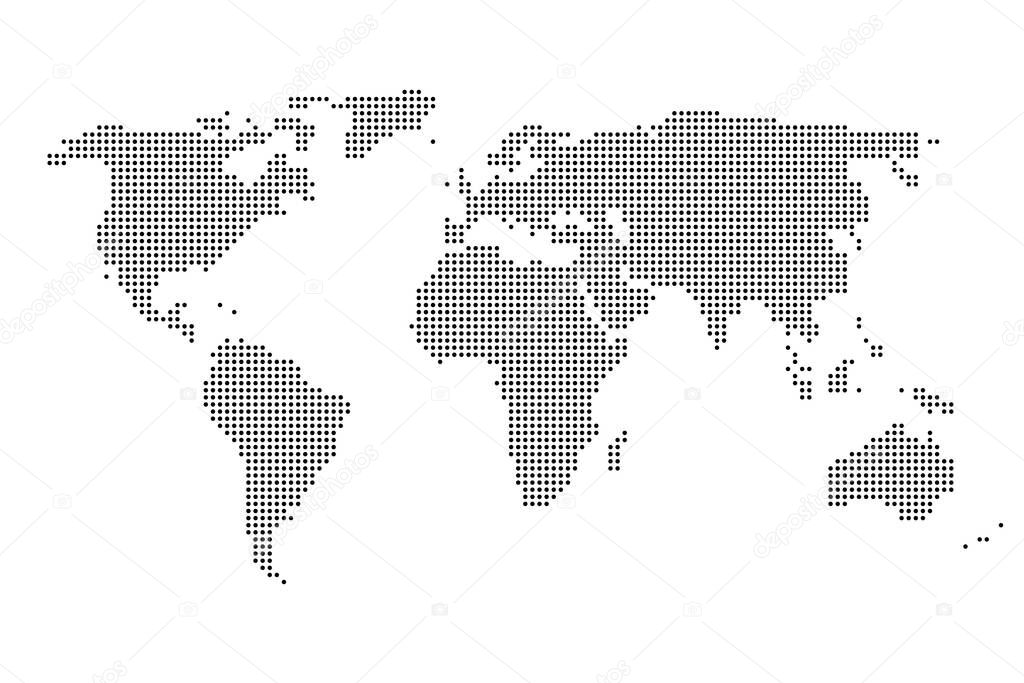 World map vector illustration of earth, asia, australia, africa, europe, america Global geography background