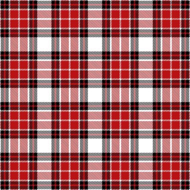 Tekstil dikişsiz ekose vektör dokusu. soyut geleneksel kırmızı