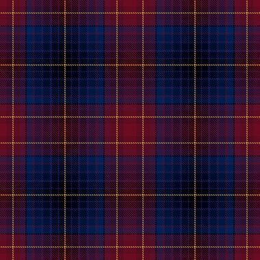 Mavi desenli, dikişsiz tartan vektör dokusu. soyut tasarım kırmızı