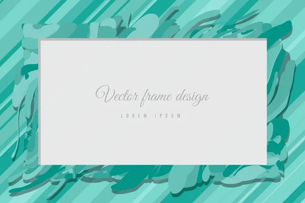 Marco Fondo Onda Arte Abstracto Verde Flujo Decoración — Vector de stock