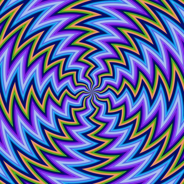 Радиальный Луч Зигзаг Рисунок Круговой Вихревой Элемент — стоковое фото