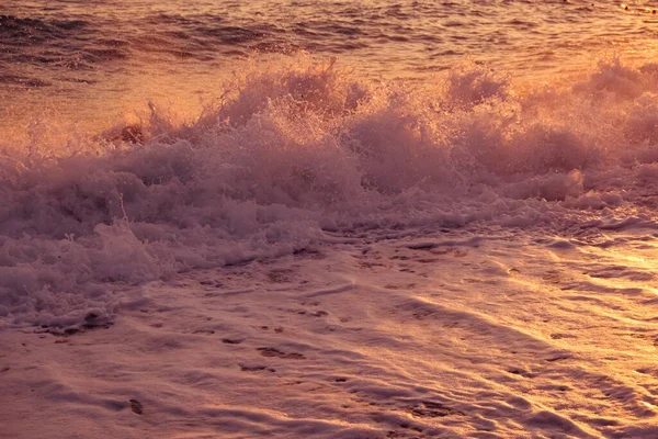 Ola Agua Mar Atardecer Costa Roja —  Fotos de Stock