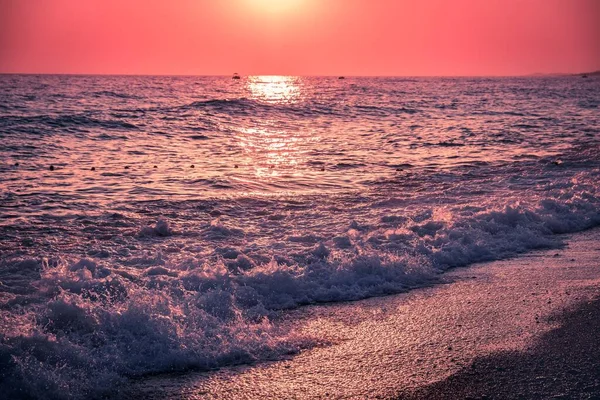Рассвет Морской Волны Сумерках Легкие Путешествия — стоковое фото