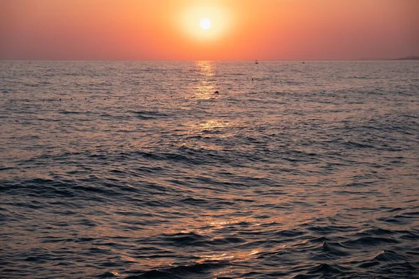 Sonnenuntergang Meer Wasser Sonnenlicht Reflexgelb — Stockfoto