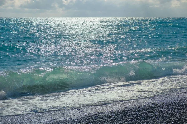 Óceánhullám Spray Vel Tengeri Nyár Környezeti Teljesítmény — Stock Fotó