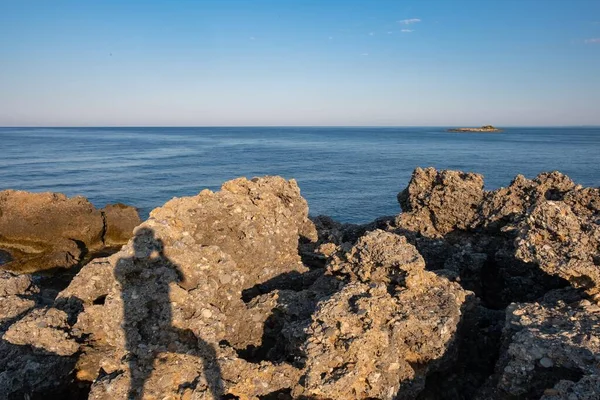 Морський Або Океанський Пляж Хвилею Спреєм Катастрофа Погода — стокове фото