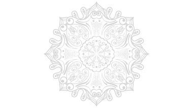 Tek renkli dairesel tasarım desen, meditasyon süsü yoga mandala, izole edilmiş beyaz....