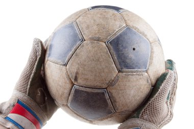 Topu ve futbol kaleci eldiven