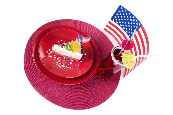 Bandiera americana e torta — Foto Stock