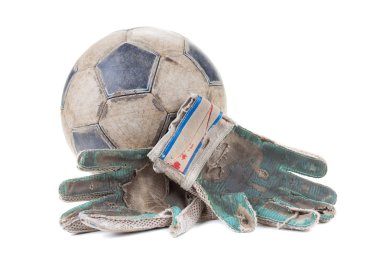 Soccer goalkeeper's gloves and the ball clipart