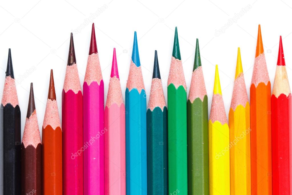 Colored pencils, different size