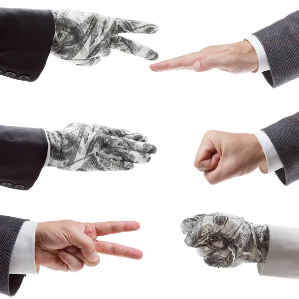 Taş kağıt makas iş stratejisi kavramı