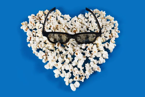 Lunettes stéréo et Popcorn Heart — Photo